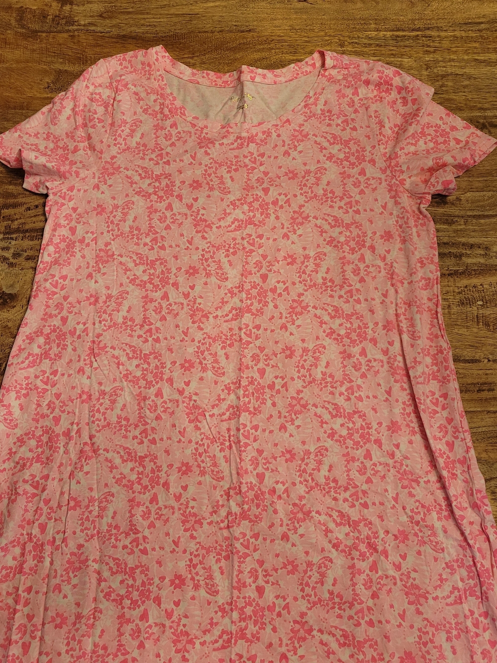 Lilly Pulitzer Pink Floral Crewneck Short-Sleeve Dress